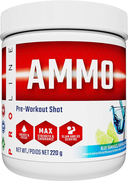 PROLINE Ammo Pre Workout shot Blue Kamikaze, 222 gram