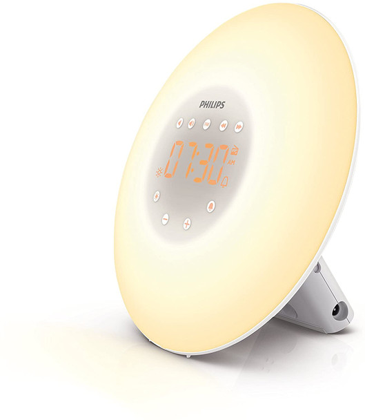 Philips SmartSleep Wake-Up Light Alarm Clock with Sunrise Simulation and Radio, White (HF3505)