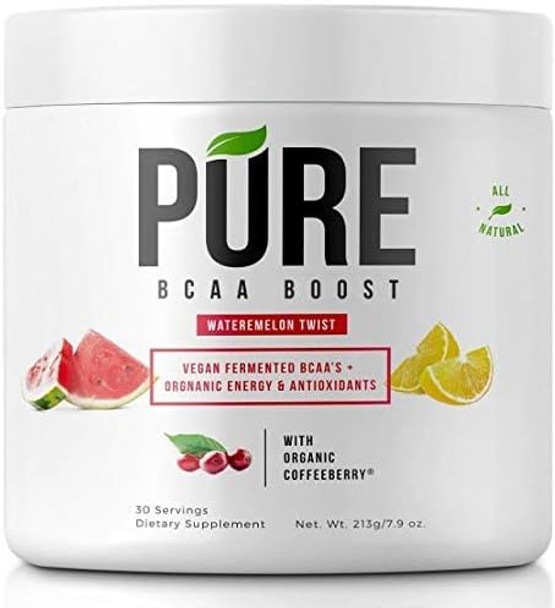 Pure BCAA Boost All Natural Vegan BCAA's+Organic Energy, Phytonutrients and Antioxidants Fuels+Revitalizes Muscle Pre-Workout or Post-Workout - Instantized for Faster Muscle Absorption and Recovery!