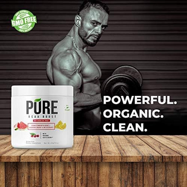 Pure BCAA Boost All Natural Vegan BCAA's+Organic Energy, Phytonutrients and Antioxidants Fuels+Revitalizes Muscle Pre-Workout or Post-Workout - Instantized for Faster Muscle Absorption and Recovery!
