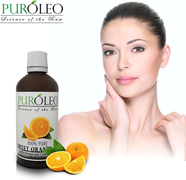 PUROLEO Sweet Orange Essential Oil, 4oz (Large Bottle) - 100% Pure Natural for Aromatherapy Diffuser
