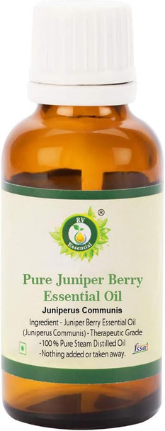 R V Essential Pure Juniper Berry Essential Oil 15ml (0.507oz)- Juniperus Communis (100% Pure and Natural Therapeutic Grade)