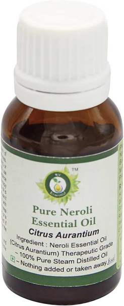 R V Essential Pure Neroli Essential Oil 10ml (0.338oz)- Citrus Aurantium (100% Pure and Natural Therapeutic Grade)