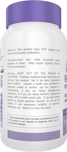 Rhodiola Rosea Organic Tibetan Premium Grade 3.5% Rosavin & 2.5% Salidroside 90 Vegetarian Caps (200 mg) - Reduce Stress & Increase Energy