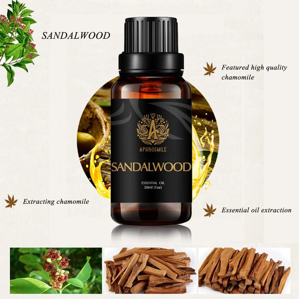 Sandalwood Aromatherapy Essential Oil Fragrance, 100% Pure Sandalwood Scent Essential Oil for Diffuser, Humidifier, 1oz - 30ml Therapeutic Grade Aromatherapy Sandalwood Essential Oil Perfume for Home