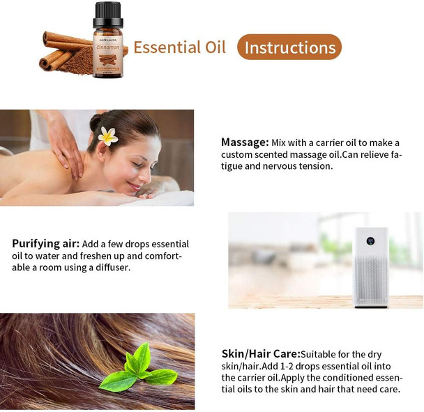 Sedbuwza Cinnamon Essential Oil Natural 100% Pure Organic Aromatherapy Mothers Day Gifts Oils for Massage Diffuser Skin Hair Care Sedbuwza Cinnamon Essential Oil Natural 100% Pure Organic Aromatherapy Mothers Day Gifts Oils for Massage Diffuser Skin Hair Care