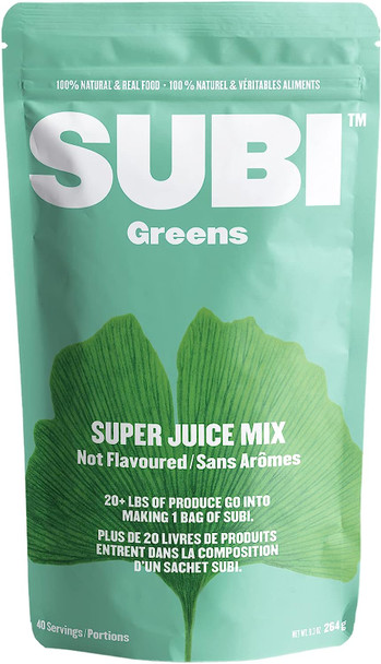 Subi | Best Green Superfood | Raw Ingredients: Matcha, Kale, Barley Grass, Spirulina, Acai, Goji Berry + More | Morning Energy Booster | 40 Day Supply , 264 g (Pack of 1)