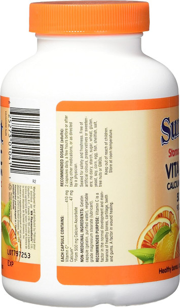Sunkist Non-Acidic Calcium Ascorbate Vitamin C Capsule, 500mg Sunkist Non-Acidic Calcium Ascorbate Vitamin C Capsule, 500mg