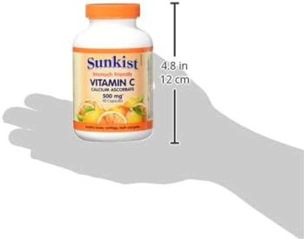 Sunkist Non-Acidic Calcium Ascorbate Vitamin C Capsule, 500mg Sunkist Non-Acidic Calcium Ascorbate Vitamin C Capsule, 500mg