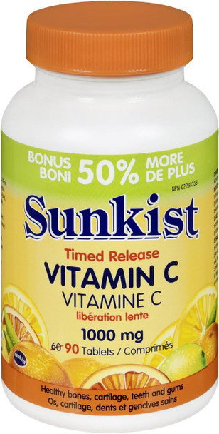 Sunkist Vitamin C, Timed Release, Tablet, 1000 mg, 90 Count