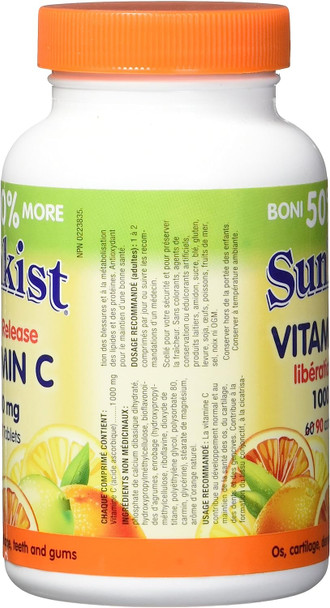 Sunkist Vitamin C, Timed Release, Tablet, 1000 mg, 90 Count
