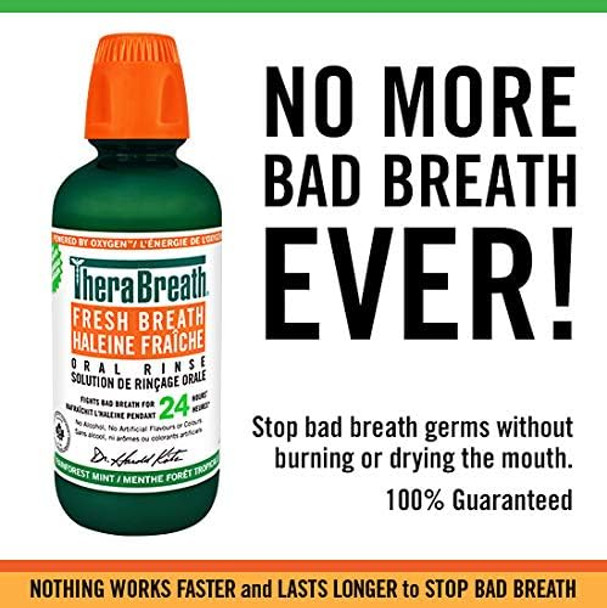 Thera Breath Fresh Breath Oral Rinse, Rainforest Mint, 16 Ounce Bottle