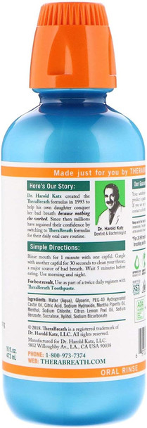 TheraBreath Fresh Breath Oral Rinse - Icy Mint | Fights Bad Breath | Certified Vegan, Gluten-Free, & Kosher | 473ml