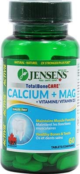TotalBoneCare: Strong Bones & Teeth - Calcium + Magnesium by Jensens (60 tablets)