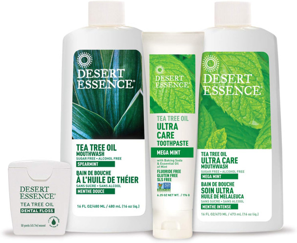 Ultracare Tea Tree Oil Mouth Wash by Desert Essence - 16 oz, Mega Mint