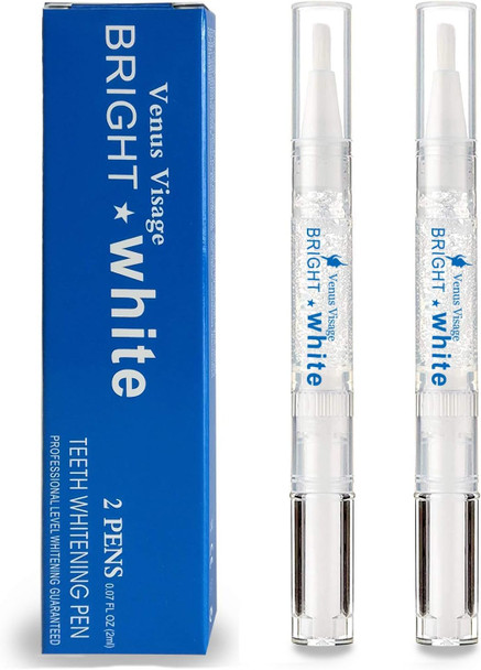 Venus Visage Teeth Whitening Pen(2 Pens), 20+ Uses, Effective?Painless, No Sensitivity, Travel-Friendly, Easy to Use, Beautiful White Smile, Natural Mint Flavor