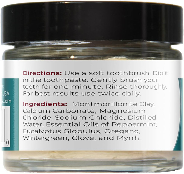 Viva Doria Fluoride Free Natural Toothpaste - Peppermint, 3 Oz Glass Jar (85 Grams)