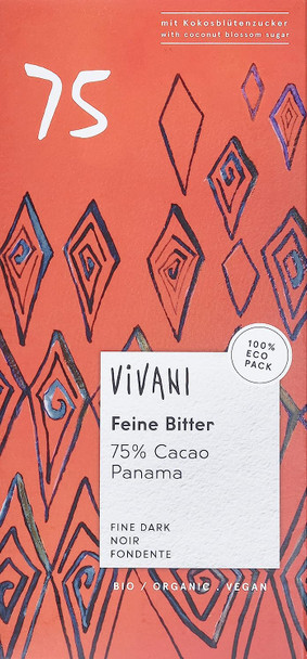 Vivani Vivani Fine Dark 75% 80 gramRed Chocolate