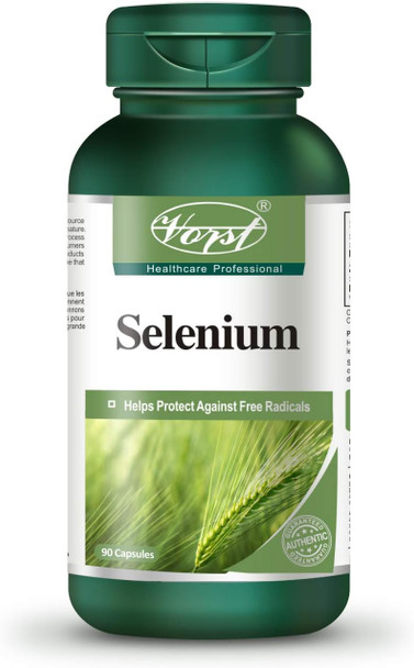 VORST Selenium 200mcg 90 Capsules | Antioxidant Supplement for Thyroid Health , Immune System , Mental Health , & Cardiovascular Health to Help Reduce Asthma Related Symptoms and more | 1 Bottle