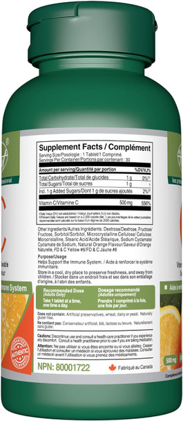 VORST Vitamin C 500mg 30 Chewable Tablets Orange Flavor | 1 Bottle