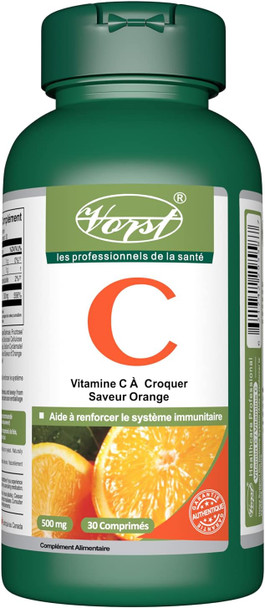VORST Vitamin C 500mg 30 Chewable Tablets Orange Flavor | 1 Bottle