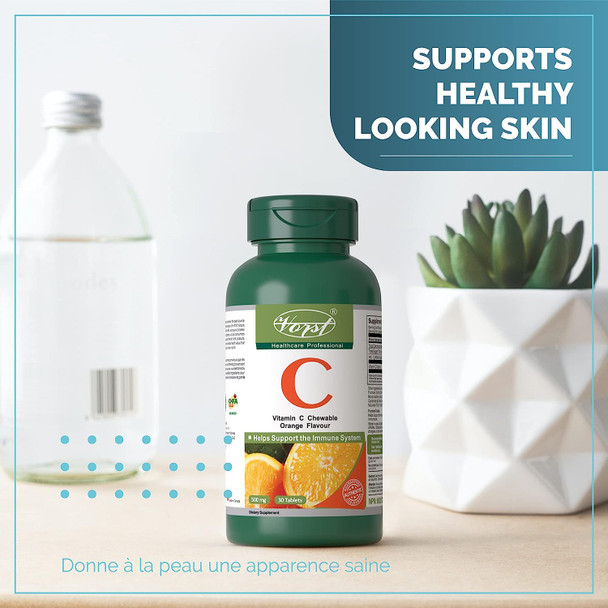 VORST Vitamin C 500mg 30 Chewable Tablets Orange Flavor | 1 Bottle