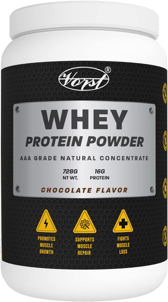 VORST Whey Protein Powder 728g | 28 Servings Chocolate Flavored | AAA Grade Concentrate | 1 Jar