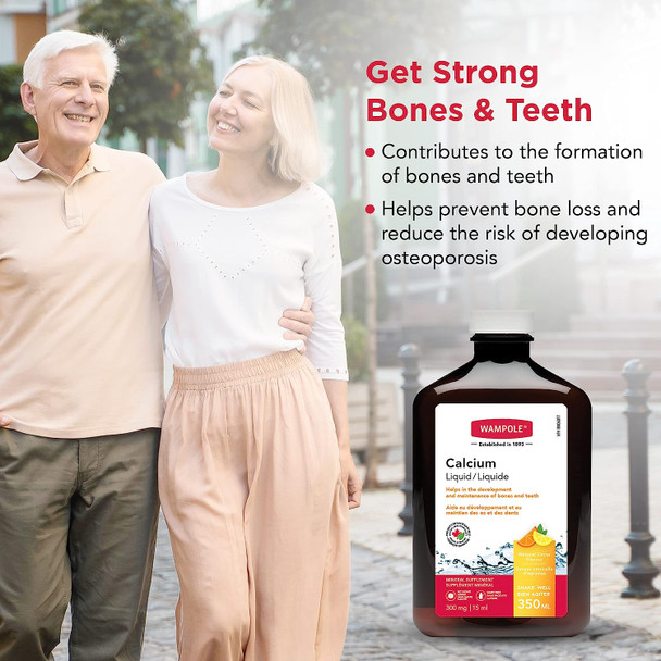 Wampole Calcium Liquid  Helps Develop and Maintain Bones & Teeth  350 ml