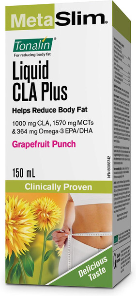 Webber Naturals MetaSlim, CLA (Conjugated Linoleic Acid) Plus Omega-3, Liquid, Grapefruit Flavour, 1,000 mg, 364 mg, 150 mL