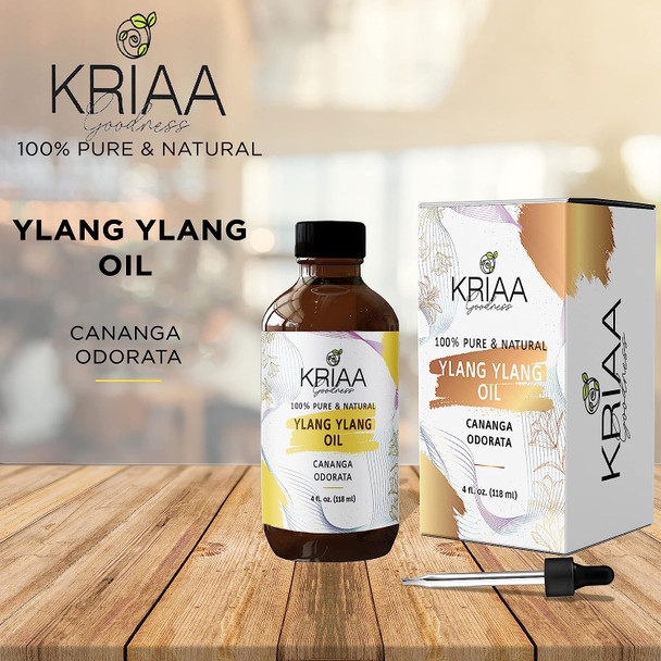 Ylang Ylang Essential Oils 4Oz Large Bottle with Gift Box - 100% Pure and Natural Therapeutic Grade Essentail Oil for Aromatherapy - 4 Ounce