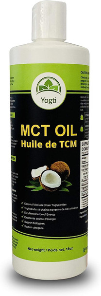 Yogti Canadian Brand Natural 100% Pure Mct Oil, 16 ounce