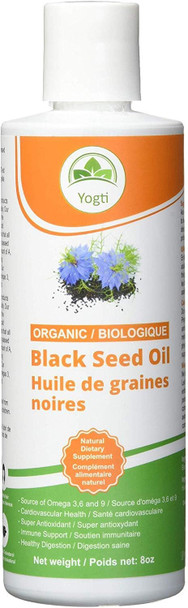 Yogti Organic Black Seed Oil, Unrefined 8 ounce