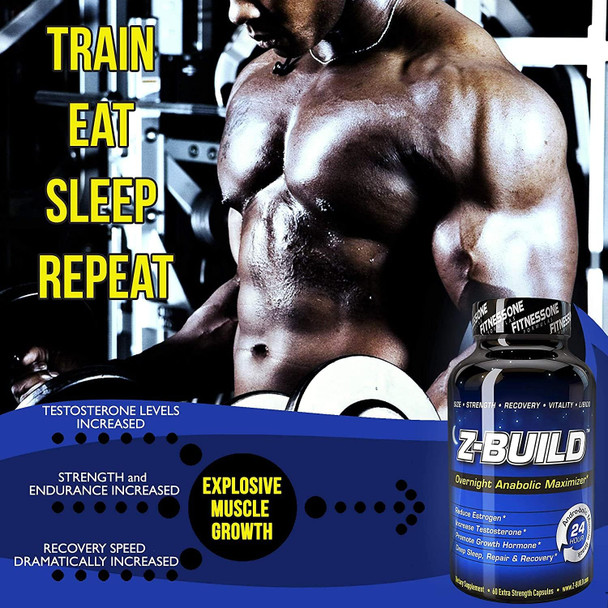 Z-Build - Night Time Muscle Building Supplement - Provides Deep Sleep And Allnight Male Boosting Support