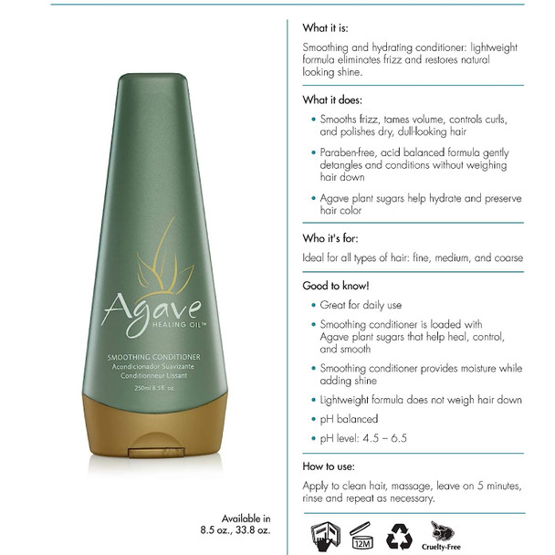 Agave Healing Oil - Smoothing Conditioner - Eliminates Frizz - 8.5 fl oz