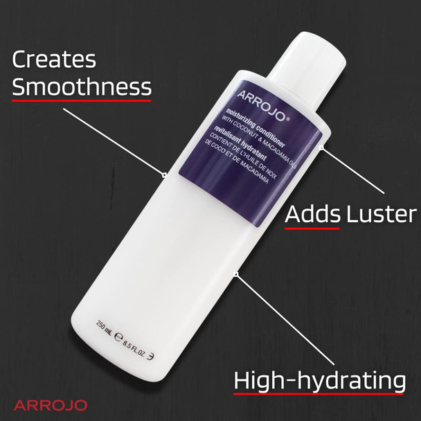 ARROJO Moisturizing Hair Conditioner Conditioner for Dry Hair to Add Luster & Moisture  Rich Coconut Conditioner w/Vitamin B5 - Delicately Scented Moisturizing Conditioner