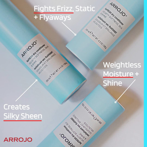 ARROJO ReFresh Dry Conditioner (4.5 oz)  Weightless Leave in Conditioner Spray for Soft, Silky Hair  Spray Conditioner Fights Frizz, Static & Restores Fullness, Paraben & Sulfate Free Conditioner