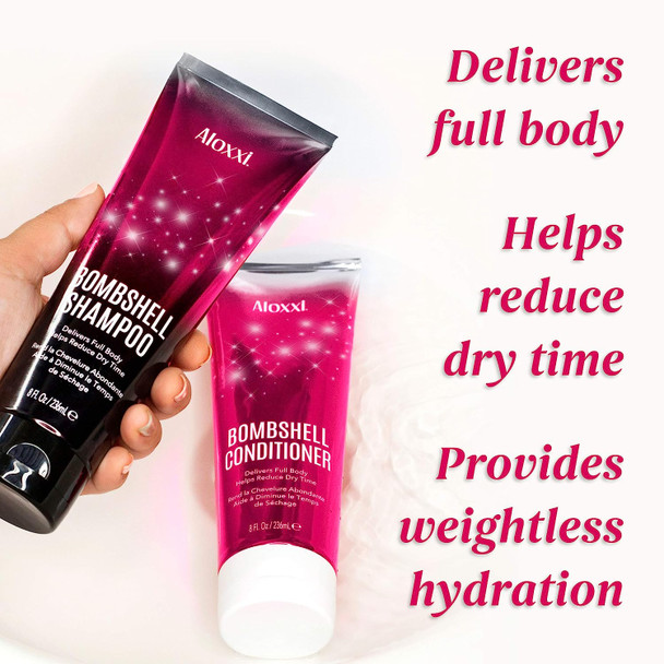 ALOXXI Bombshell Conditioner Reduces Drying Time and Nourishes without Weighing Hair Down with Quartz Dust, Sugar Starch & Bombshell Boost, 8 fl. oz.