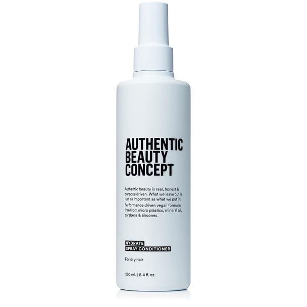 Authentic Beauty Concept Hydrate Spray Conditioner | Normal To Dry or Curly Hair | Adds Moisture & Manageability | Vegan & Cruelty-free | Silicone-free | 8.4 fl. oz.