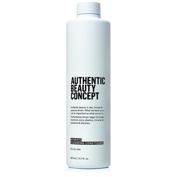 Authentic Beauty Concept Hydrate Cleansing Conditioner, Normal To Dry or Curly Hair, Adds Elasticity & Shine, Vegan, Cruelty and Silicone free, 10.1 Fl Oz