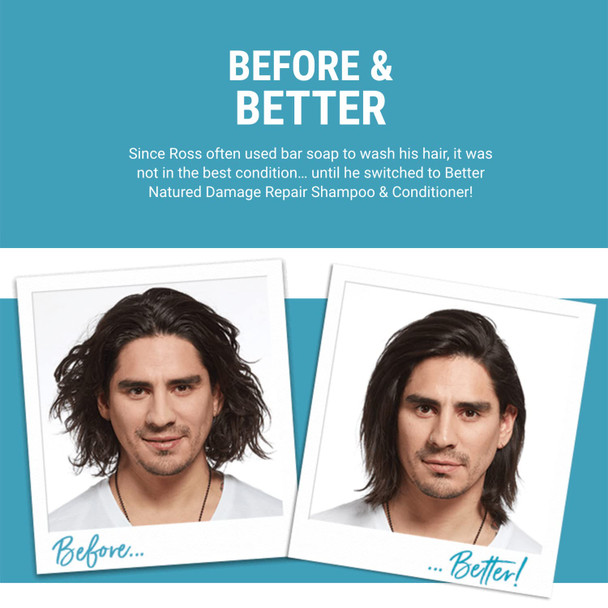 Better Natured Damage Repair Shampoo and Conditioner | Dry & Damaged Hair | Vegan | Paraben Free