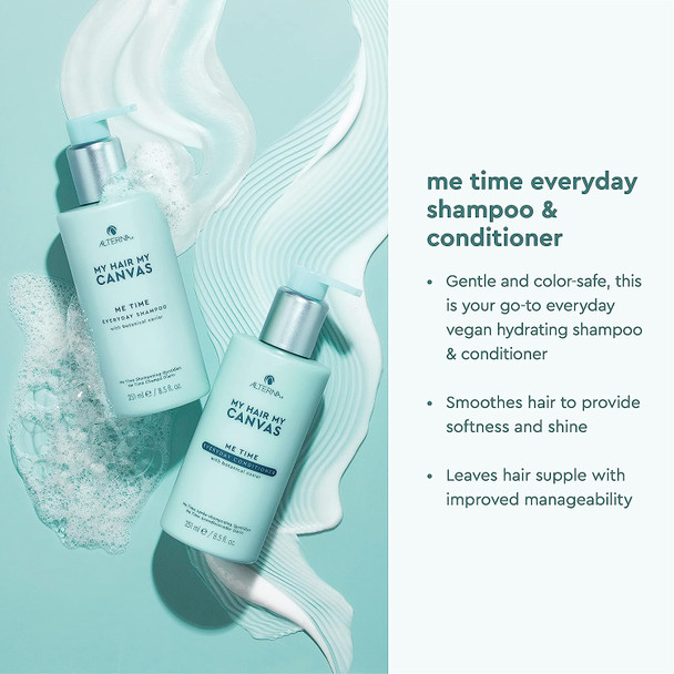 Alterna My Hair My Canvas Me Time Everyday Vegan Trio Gift Set for Shine, Smoothness, and Manageability | Shampoo, Conditioner, and Air Dry Balm, 20.4 fl. oz.