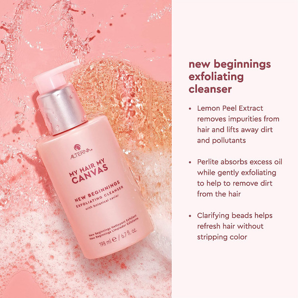 Alterna My Hair My Canvas New Beginnings Vegan Exfoliating Cleanser | Botanical Caviar, Gently Clarifies Hair of Impurities | Sulfate Free