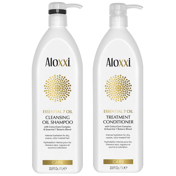 ALOXXI Essential 7 Botonic Blend Oil Cleansing Oil Shampoo + Conditioner Set, 33.8 oz