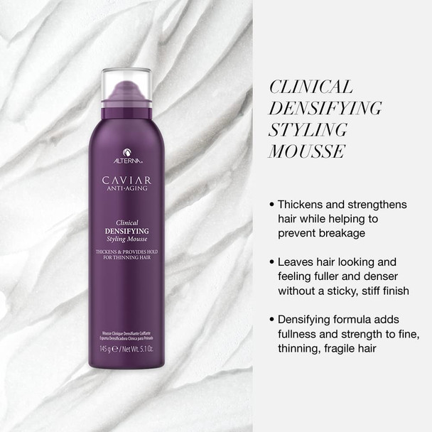 Alterna Caviar Anti-Aging Clinical Densifying Shampoo, Mousse, Scalp Treatment Regimen Starter Set | Thickens & Boosts Thinning Hair | Sulfate Free