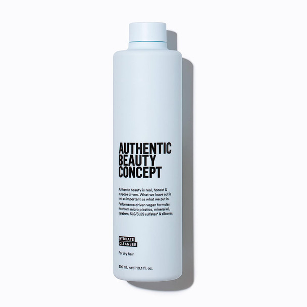 Authentic Beauty Concept Hydrate Cleanser | Shampoo | Normal To Dry or Curly Hair | Adds Moisture & Shine | Vegan & Cruelty-free | Sulfate-free