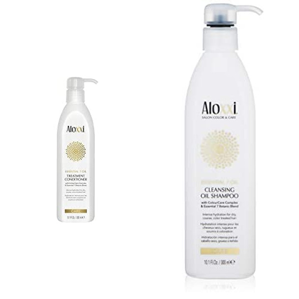 ALOXXI Essential 7 Botonic Blend Oil Cleansing Oil Shampoo + Conditioner Set, 10.1 oz