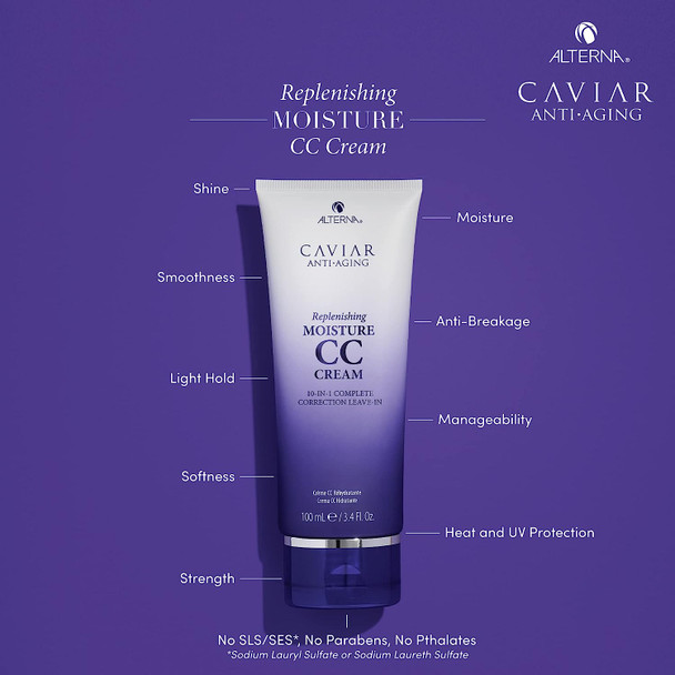 Alterna Caviar Anti-Aging Replenishing Moisture Travel Size CC Cream Hair Protectant and Treatment Cream, 0.85 fl. oz.