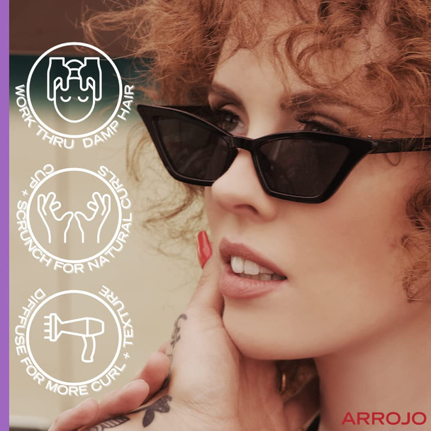 ARROJO Curl Control Curly Hair Gel  Curly Hair Products for Unruly Curls  Sulfate Free Curl Gel w/Vitamin B5  Hair Gel for Curly Hair to Calm & Control  Anti Frizz Hair Products