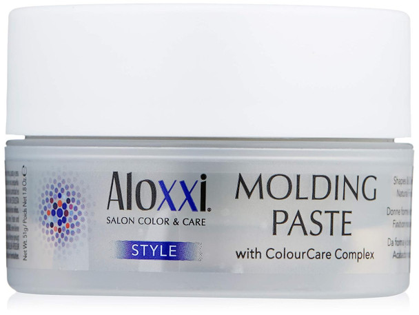 ALOXXI Molding Paste for Pliability Hold & Natural Finish - Combination of Cream, Paste & Wax - Hair Styling Clay with Candelilla Wax & Shea Butter - Safe for Color Treated Hair, 1.8 Oz