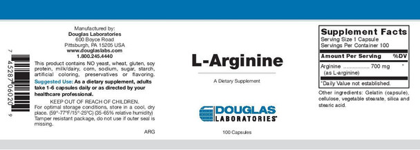 Douglas Laboratories L-Arginine 700 mg 100 Capsules